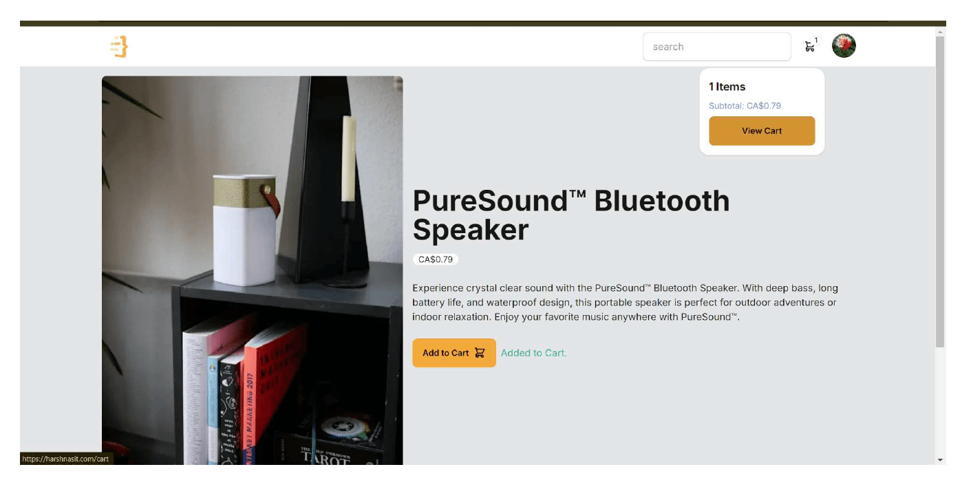 Screenshot of E-Commerce Website project