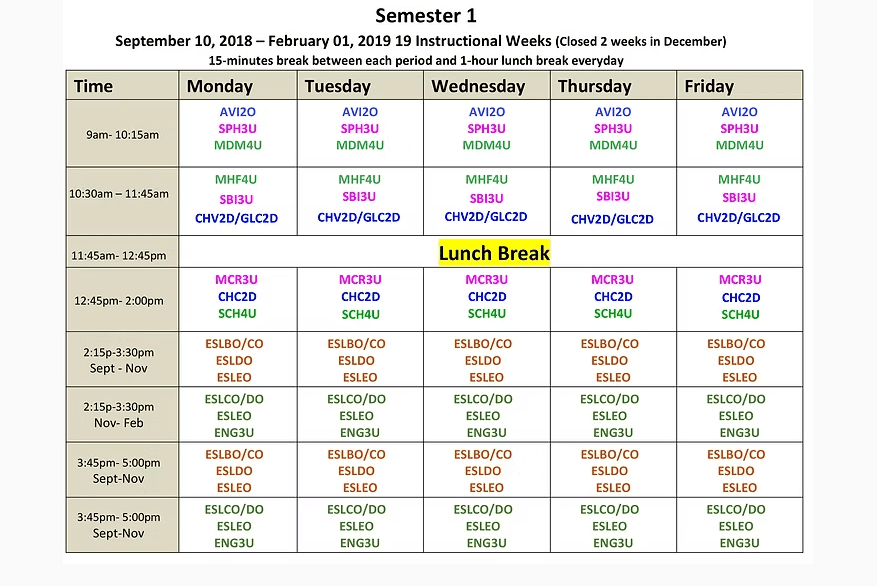 Screenshot of Automatic Timetable Generator project